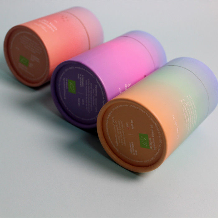 Boîte-cadeau fait sur commande vide de tube de carton de couleur avec le couvercle en métal
