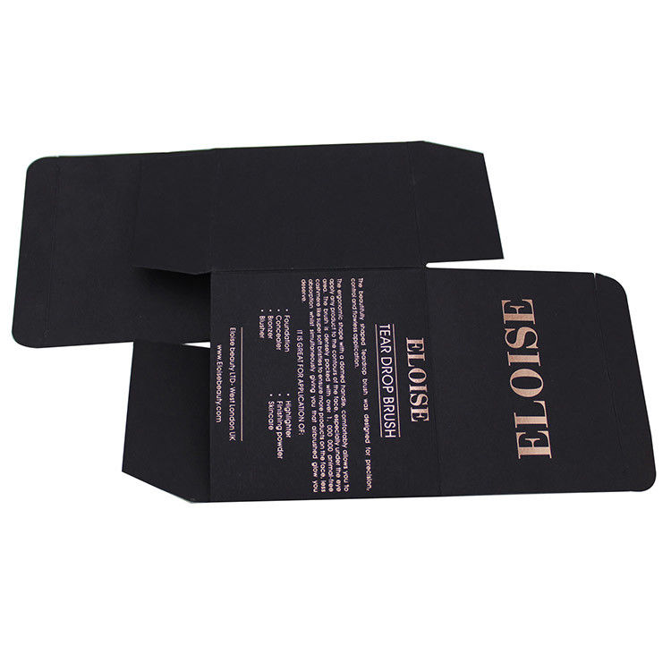 Matte Noir Et Rose Or meilleur emballage cosmétique Boîte de papier pour pinceau de maquillage