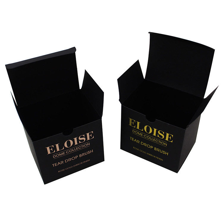 Matte Noir Et Rose Or meilleur emballage cosmétique Boîte de papier pour pinceau de maquillage