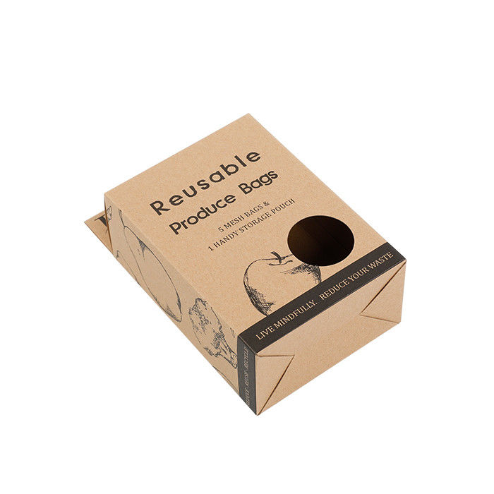 Boîte d'emballage de Brown Hang Tag Kraft Eco Friendly avec la fenêtre ronde