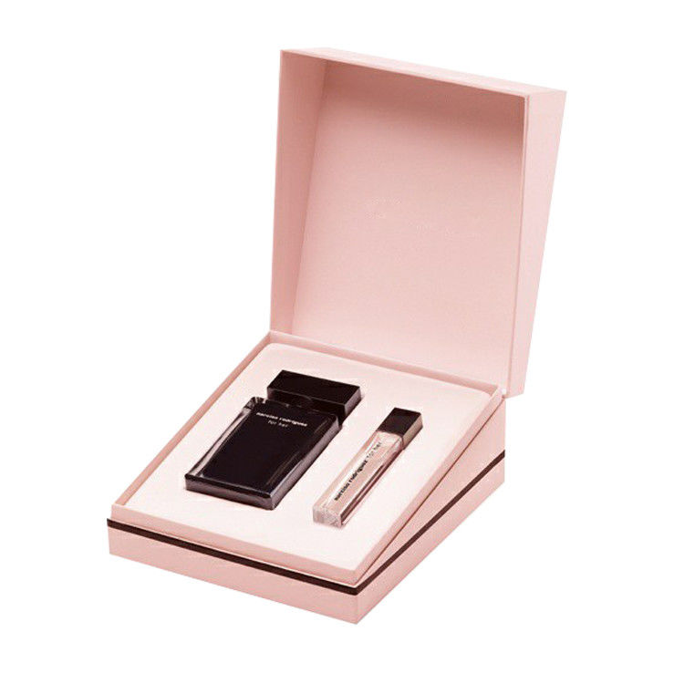 Boîtes de parfum noir rose pour cadeaux personnalisés avec couvercles et ruban magnétique