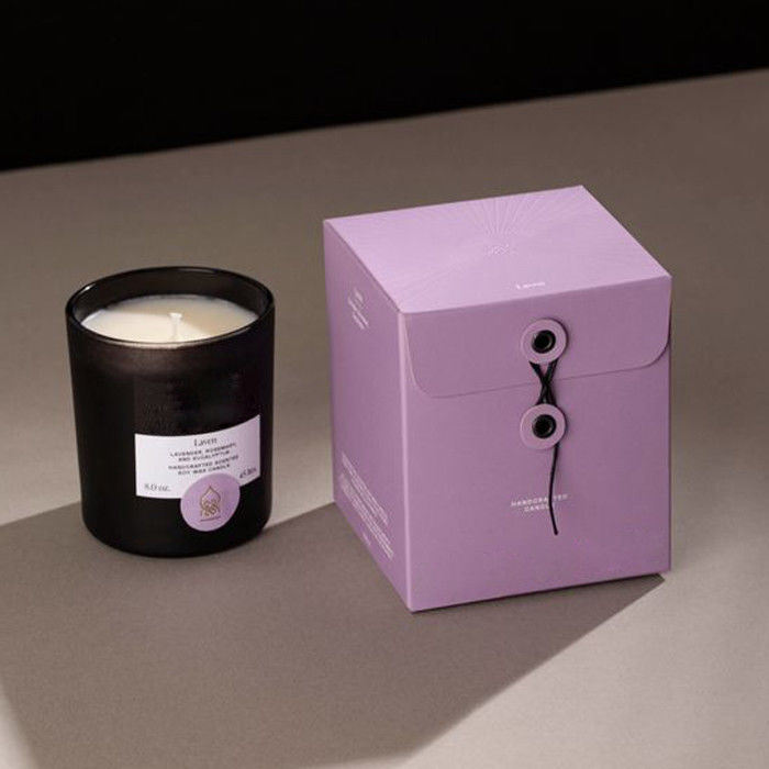 Le boîte-cadeau rigide élégant de vente au détail de bougie colore l'emballage d'oeillets