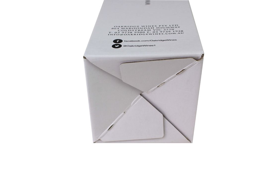 Le blanc a ridé le carton de boîte de carton se pliant pour la bouteille de vin simple de paquet