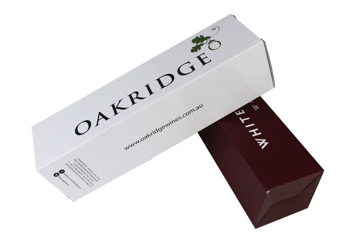 Le blanc a ridé le carton de boîte de carton se pliant pour la bouteille de vin simple de paquet