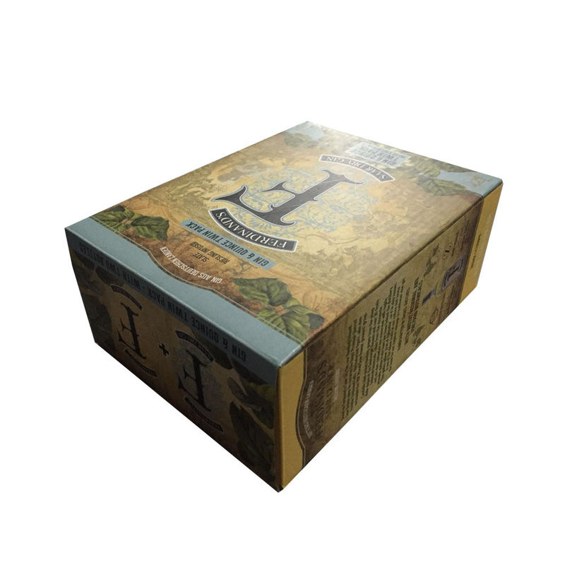 L'emballage fait sur commande de boîte de carton se pliant a imprimé polychrome pour les vins jumeaux de paquet