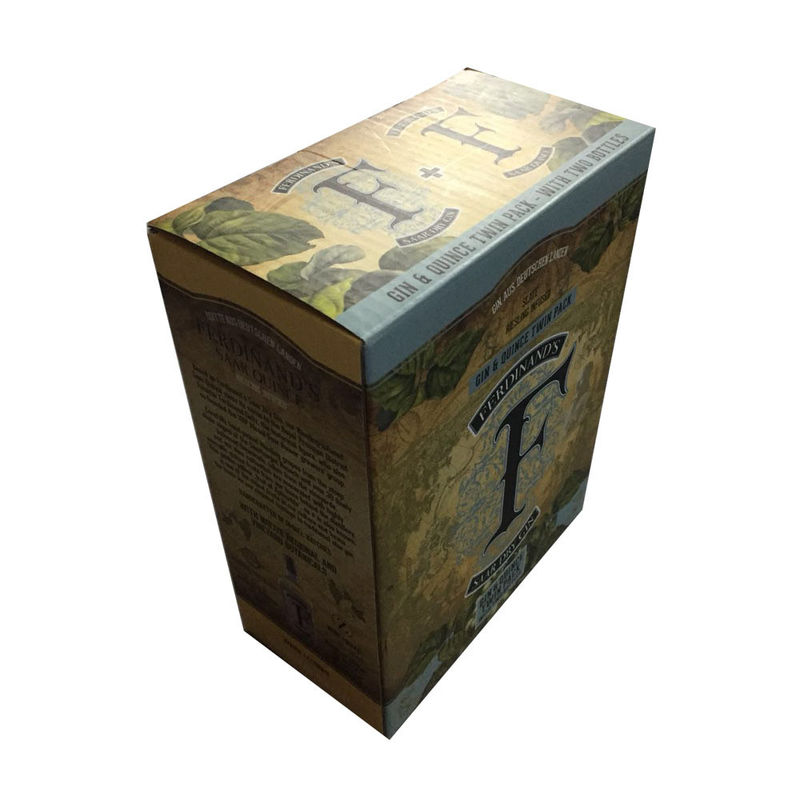 L'emballage fait sur commande de boîte de carton se pliant a imprimé polychrome pour les vins jumeaux de paquet
