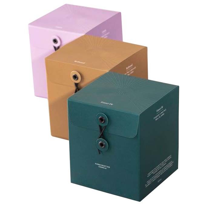 Le boîte-cadeau rigide élégant de vente au détail de bougie colore l'emballage d'oeillets