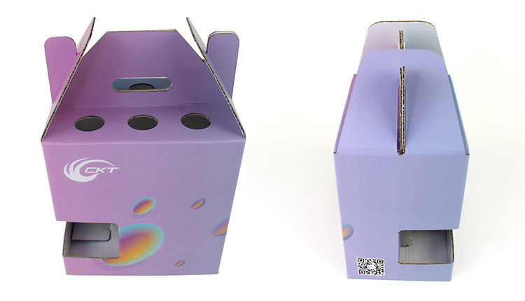 Boîte d'emballage de fenêtre de carton ondulé pour la bouteille de vin de 6 paquets