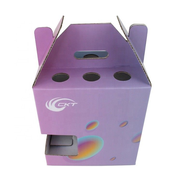Boîte d'emballage de fenêtre de carton ondulé pour la bouteille de vin de 6 paquets