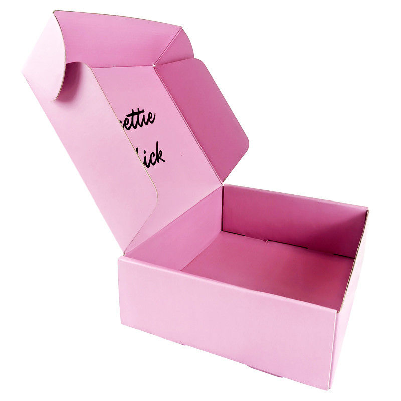 Les boîtes faites sur commande d'annonce de carton plat ont imprimé le rose