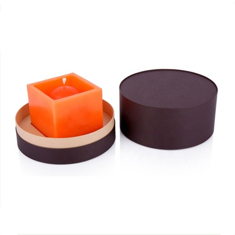 La boîte faite sur commande de rond de carton a imprimé la couleur noire pour la bougie parfumée