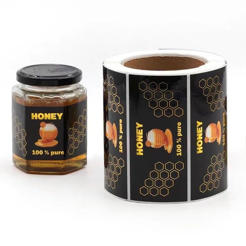 Couleur faite sur commande d'autocollants de label de bouteille auto-adhésive imprimée pour Honey Jar