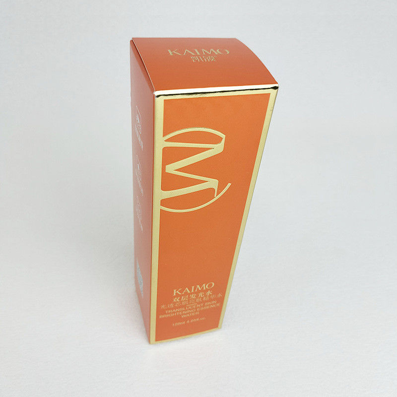 Petite boîte de rangement de cosmétiques orange pour soins de la peau Boîte d'emballage cadeau avec papier métallique d'argent