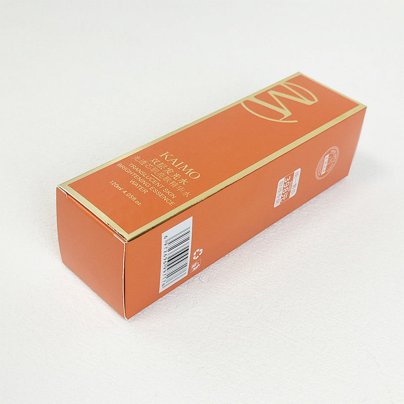 Petite boîte de rangement de cosmétiques orange pour soins de la peau Boîte d'emballage cadeau avec papier métallique d'argent