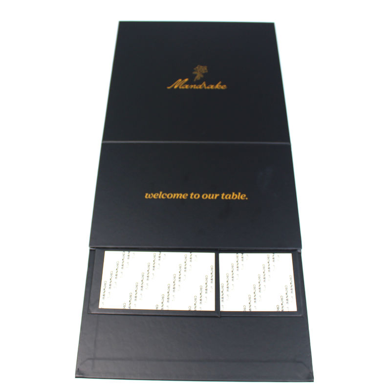 Boîte cadeau de beauté pliable en noir avec carton rigide et taille personnalisée