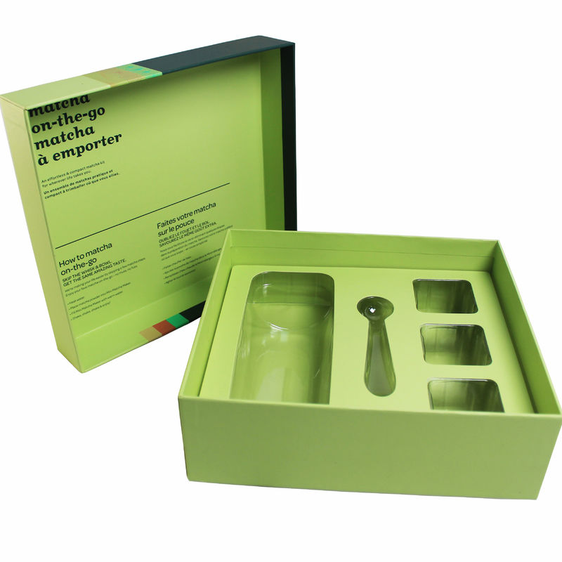 Base en papier faite à la main et boîte de couvercle avec plateau transparent personnalisé pour l'expédition de courrier
