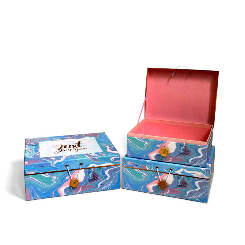 Boîte de cadeau d'emballage coloré avec bouton crochet pour bouteille de parfum