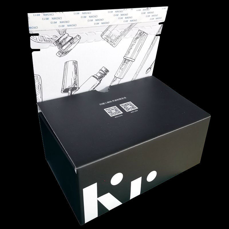 Boîte d'expédition ondulée imprimée avec bande de déchirure pour la livraison de marchandises en ligne
