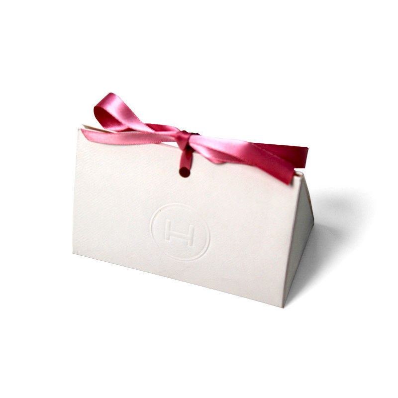 Boîte cadeau en papier bleu personnalisée avec fenêtre transparente pour miroir cosmétique