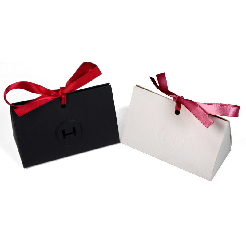 Boîte cadeau en papier bleu personnalisée avec fenêtre transparente pour miroir cosmétique