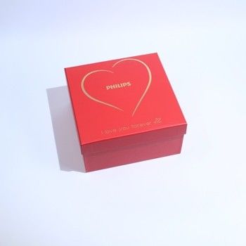 Boîte cadeau en carton rouge de luxe personnalisée avec couvercle et base pour les petites entreprises