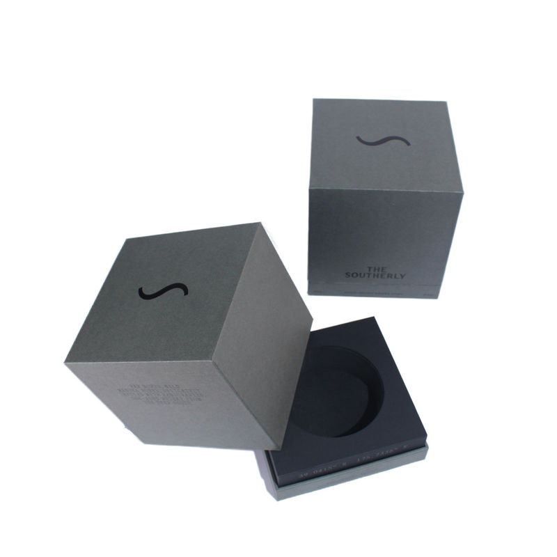 Boîte cadeau en carton noir de luxe emballage pot de miel et bougie avec insert d'éponge et sac à main
