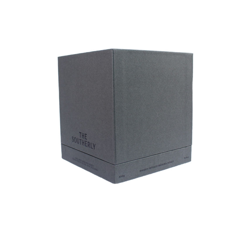 Boîte cadeau en carton noir de luxe emballage pot de miel et bougie avec insert d'éponge et sac à main