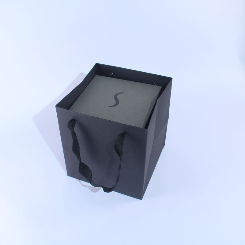 Boîte cadeau en carton noir de luxe emballage pot de miel et bougie avec insert d'éponge et sac à main