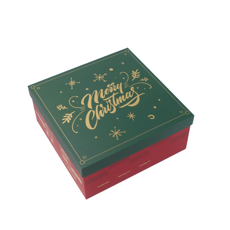 Boîte cadeau de Noël en carton rouge avec couvercle et base pour le gros et le détail