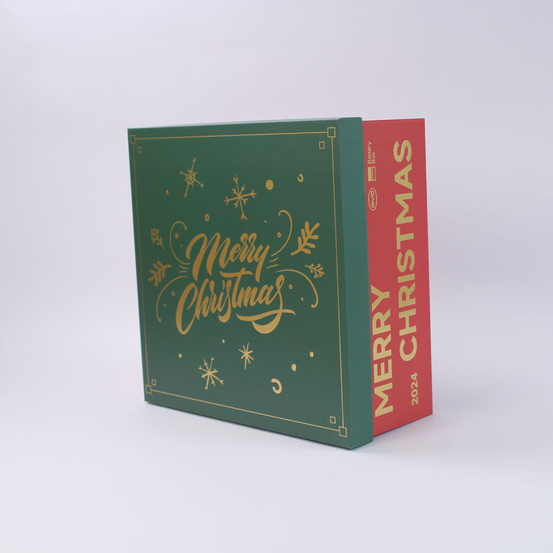 Boîte cadeau de Noël en carton rouge avec couvercle et base pour le gros et le détail