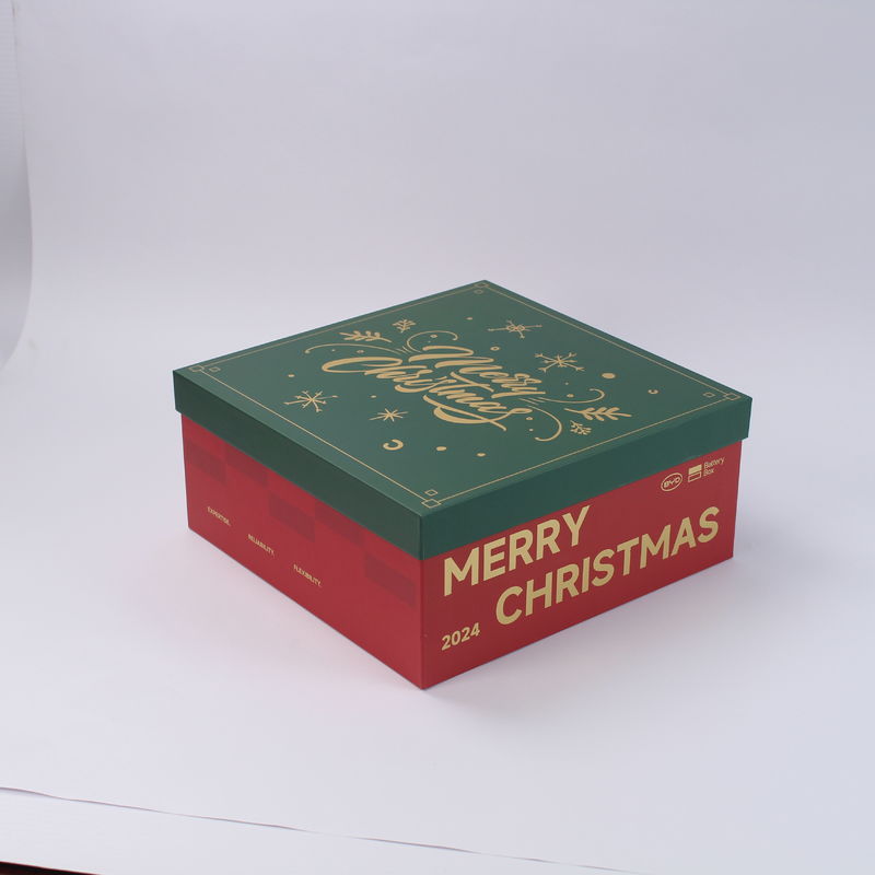 Boîte cadeau de Noël en carton rouge avec couvercle et base pour le gros et le détail