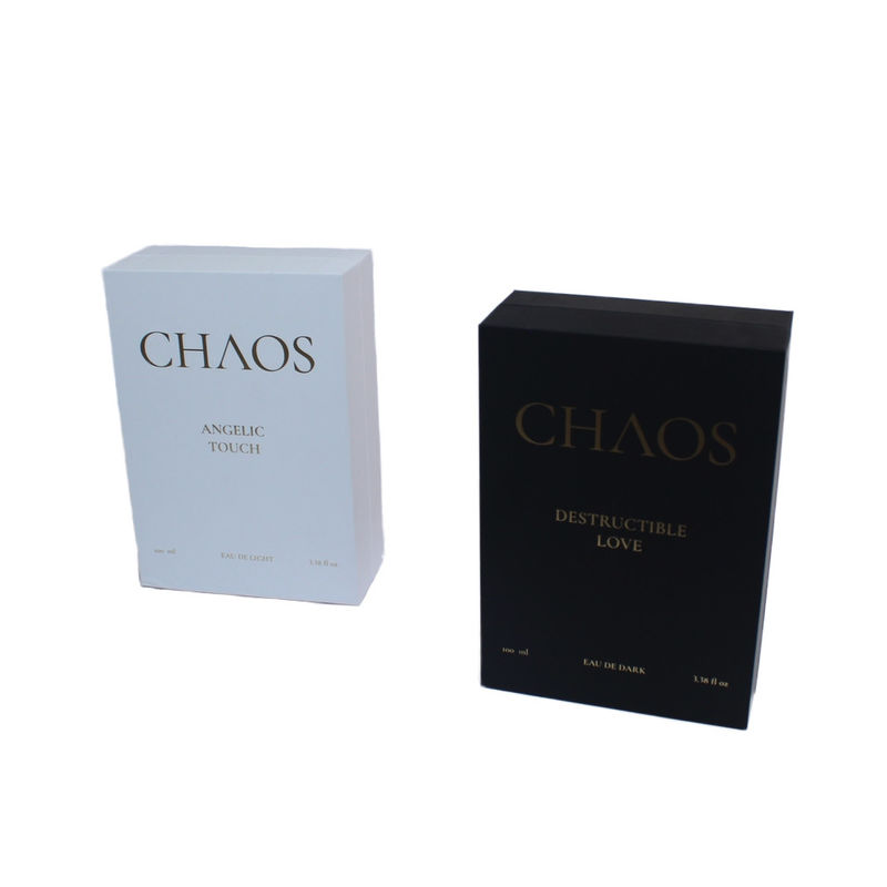 Conception d'emballages de boîtes de parfum noir et blanc avec fermeture magnétique pour les petites entreprises