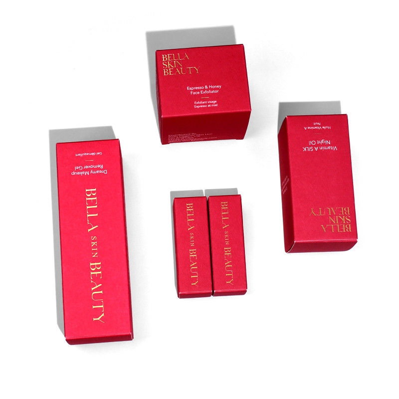 Boîte d'emballage personnalisée pour les soins de la peau Boîte cosmétique rouge