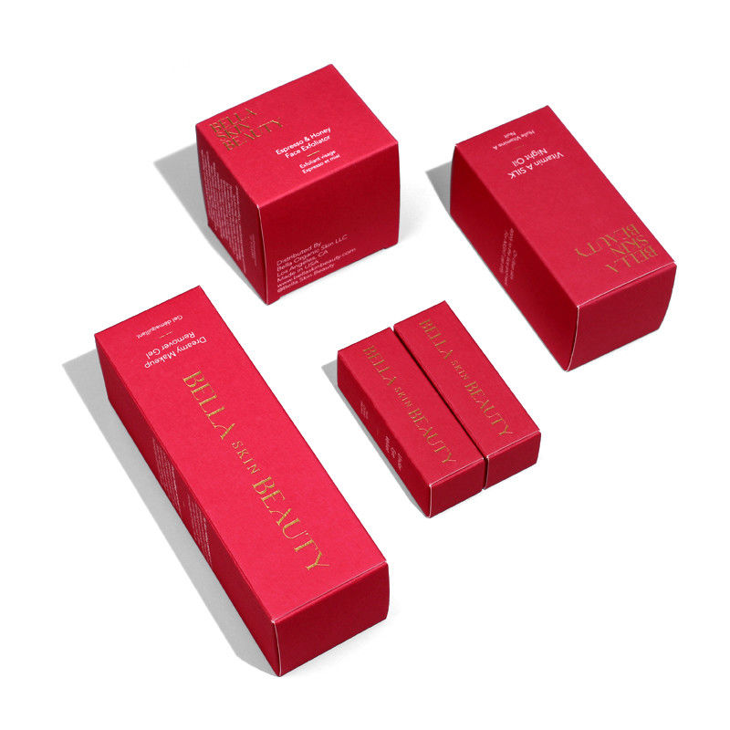 Boîte d'emballage personnalisée pour les soins de la peau Boîte cosmétique rouge