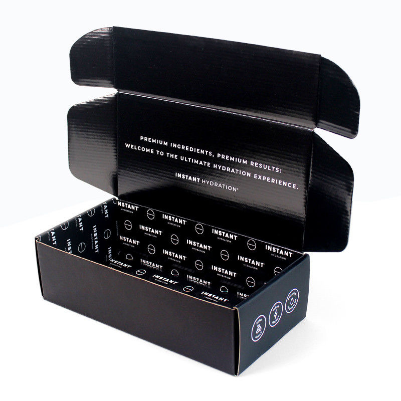 Boîte en papier noir vide personnalisée Boîtes de courrier en gros avec différentes tailles et logo Boîte cadeau