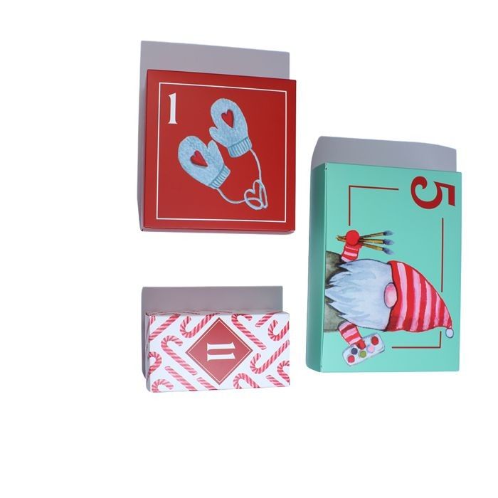 Petites boîtes d'emballage personnalisées Boîte mystérieuse pour les soins de la peau et boîte de calendrier d'avent de Noël