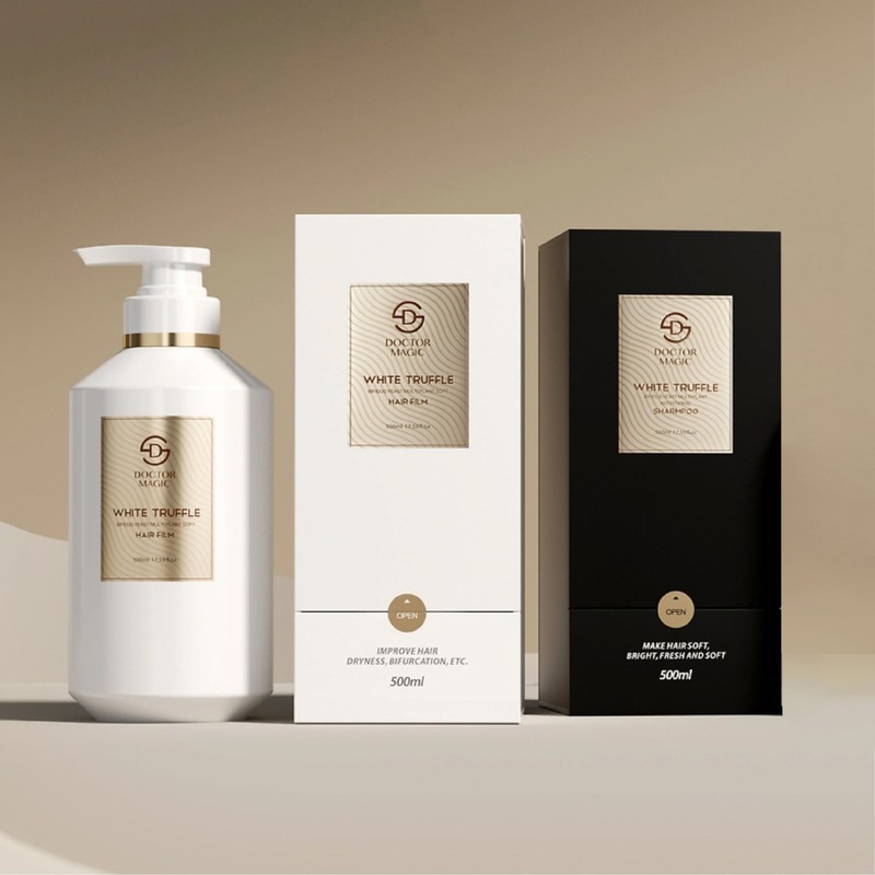 Boîte de parfum rigide à rouleau de 3 bouteilles en or noir, boîte d'emballage cosmétique de luxe avec fermeture magnétique