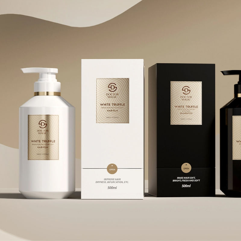 Boîte de parfum rigide à rouleau de 3 bouteilles en or noir, boîte d'emballage cosmétique de luxe avec fermeture magnétique