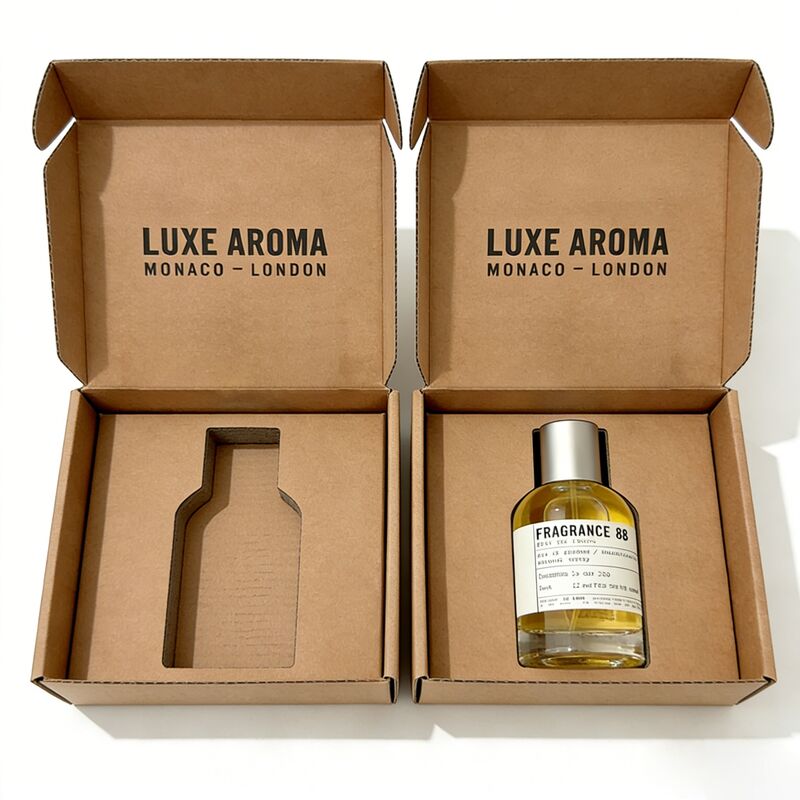 Boîte d'emballage de parfum personnalisée et écologique avec insert intérieur pour bouteille de 50 ml, vente en gros OEM