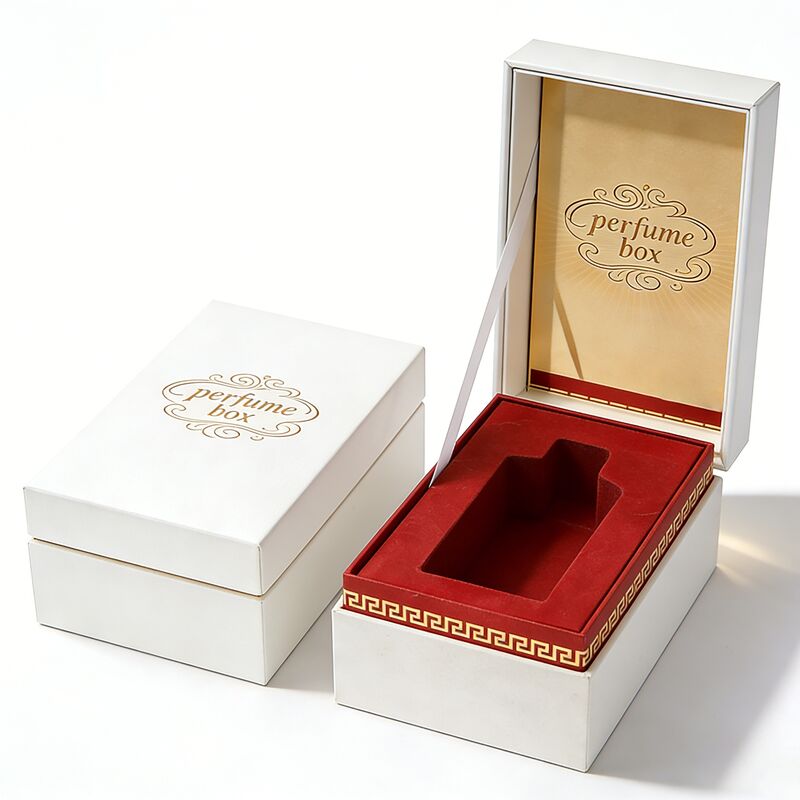 Boîte d'emballage de parfum de luxe avec estampage à chaud doré, forme clapet et boîte cadeau rigide en carton imprimé personnalisé