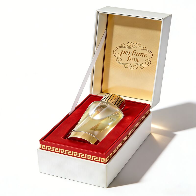 Boîte d'emballage de parfum de luxe avec estampage à chaud doré, forme clapet et boîte cadeau rigide en carton imprimé personnalisé