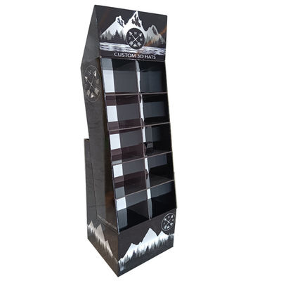 Présentoir fait sur commande de plancher de support de chapeau de chapeau de support du carton ondulé PDQ