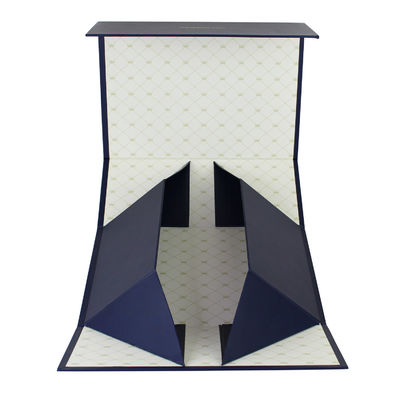 Boîte cosmétique rigide pliable bleue pour un emballage de maquillage magnifique