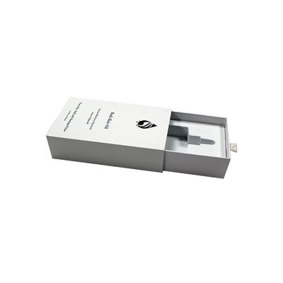 Emballage d' huile pour cheveux blancs Caisse tiroir rigide Cosmétique de luxe avec insert en mousse
