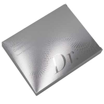 Emballage de boîte ondulée cosmétique en argent de luxe pour masque hydratant