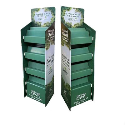 Affichage vert d'étape d'escalier d'affichage de compteur de carton avec la tige de piston en plastique
