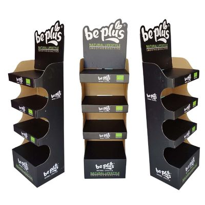 Support d'affichage noir écologique de carton pour la coutume de magasin