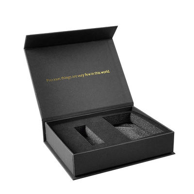 Insertions magnétiques solides au détail faites sur commande de mousse de velours de noir de boîte-cadeau