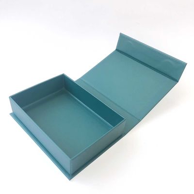 Boîte-cadeau magnétique solide rectangle bleu avec ruban
