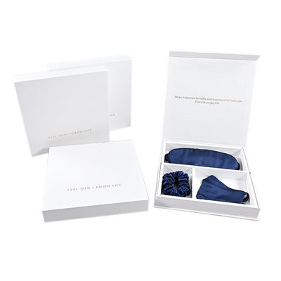 Boîte-cadeau magnétique de fermeture blanche classique pour des oreillers de correction de soies